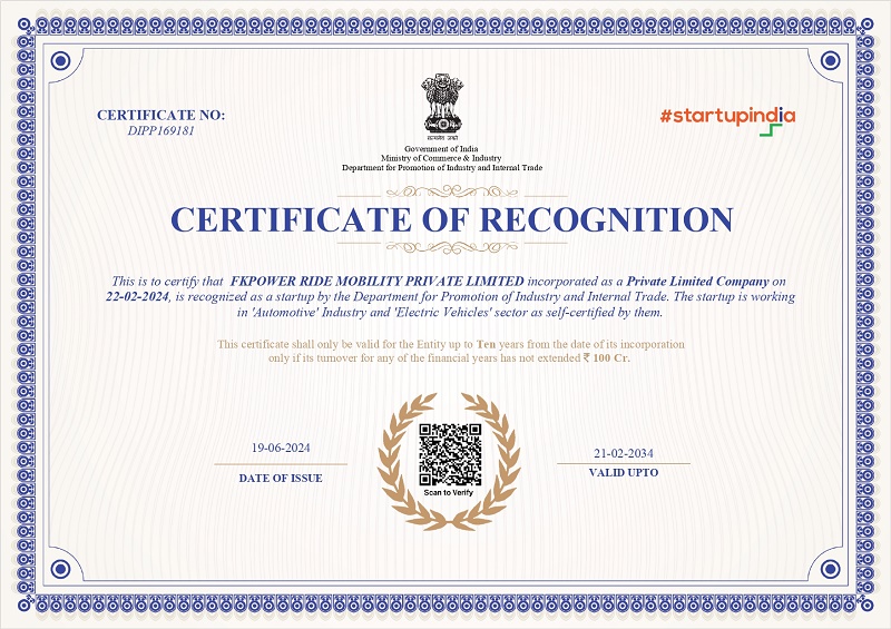Startup India Certificate